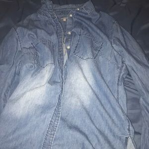 Long sleeve jean shirt from Charlotte Russe